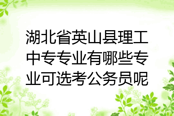 湖北省英山县理工中专专业有哪些专业可选考公务员呢