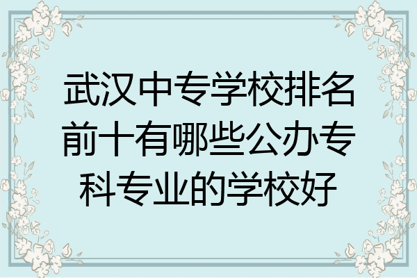武汉中专学校排名前十有哪些公办专科专业的学校好