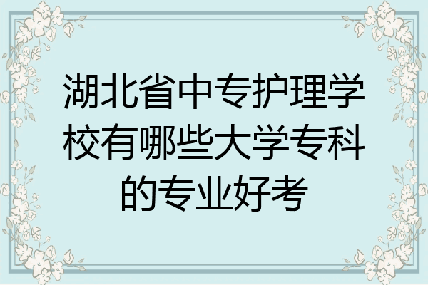 湖北省中专护理学校有哪些大学专科的专业好考