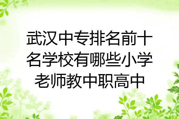 武汉中专排名前十名学校有哪些小学老师教中职高中
