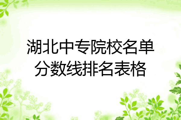 湖北中专院校名单分数线排名表格