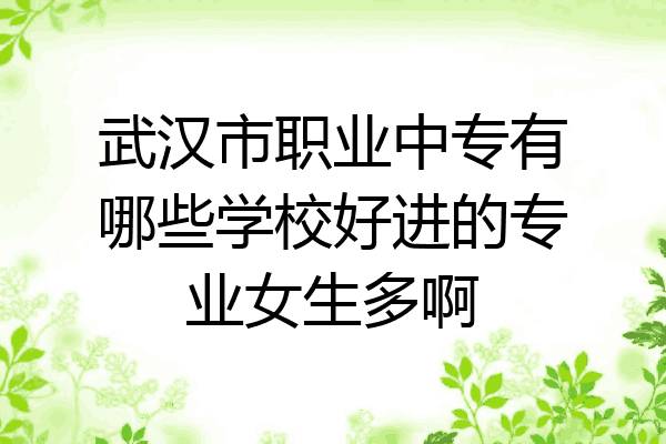 武汉市职业中专有哪些学校好进的专业女生多啊