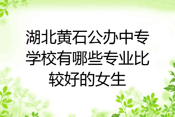 湖北黄石公办中专学校有哪些专业比较好的女生