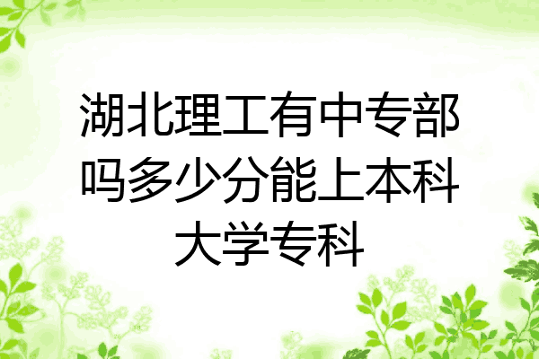 湖北理工有中专部吗多少分能上本科大学专科