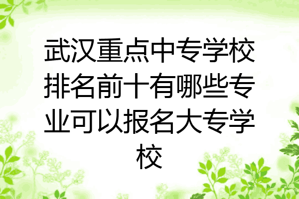 武汉重点中专学校排名前十有哪些专业可以报名大专学校