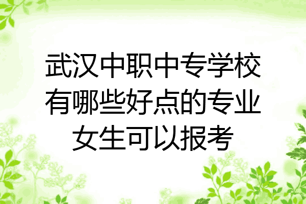 武汉中职中专学校有哪些好点的专业女生可以报考