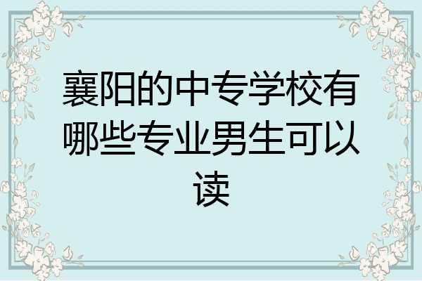 襄阳的中专学校有哪些专业男生可以读
