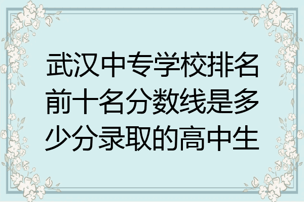 武汉中专学校排名前十名分数线是多少分录取的高中生