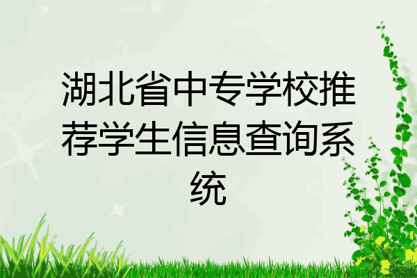 湖北省中专学校推荐学生信息查询系统