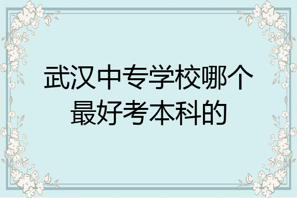 武汉中专学校哪个最好考本科的