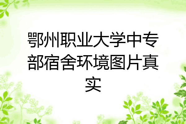 鄂州职业大学中专部宿舍环境图片真实