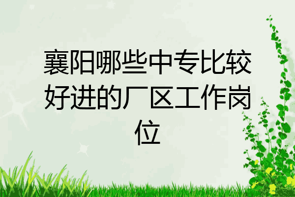 襄阳哪些中专比较好进的厂区工作岗位