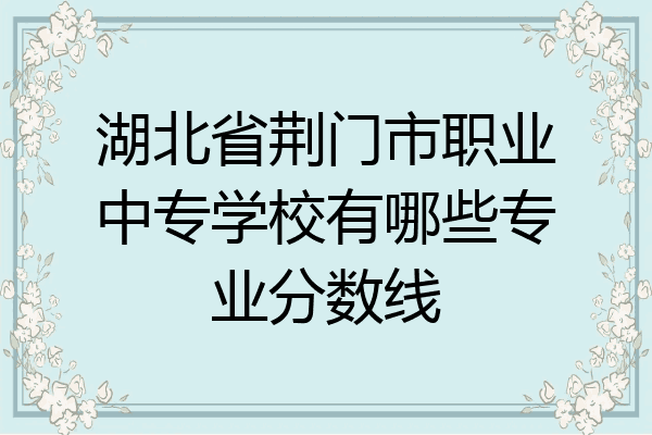 湖北省荆门市职业中专学校有哪些专业分数线