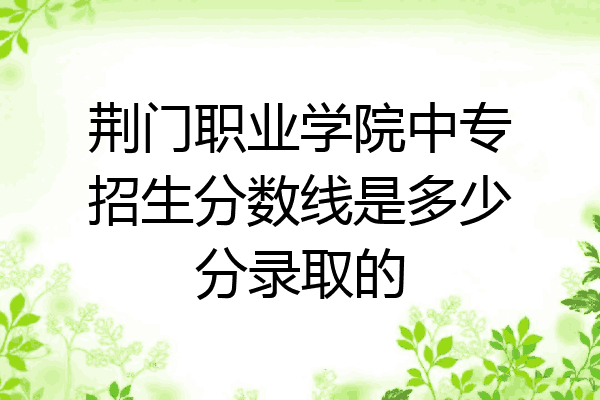 荆门职业学院中专招生分数线是多少分录取的