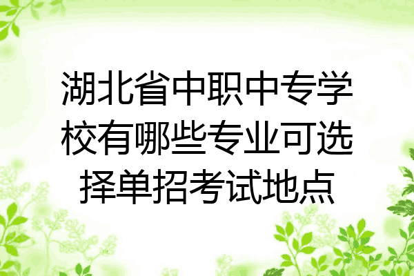 湖北省中职中专学校有哪些专业可选择单招考试地点