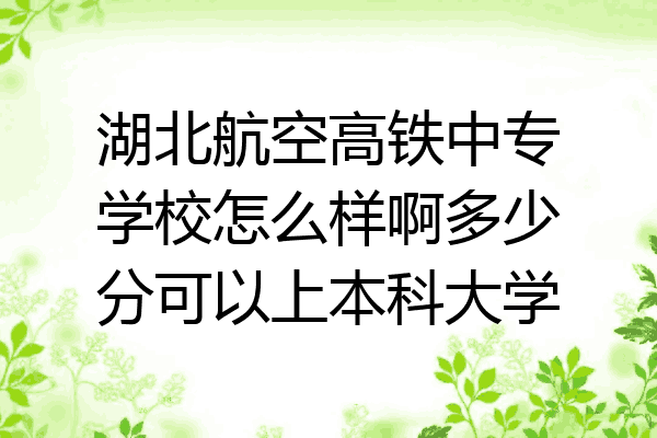 湖北航空高铁中专学校怎么样啊多少分可以上本科大学