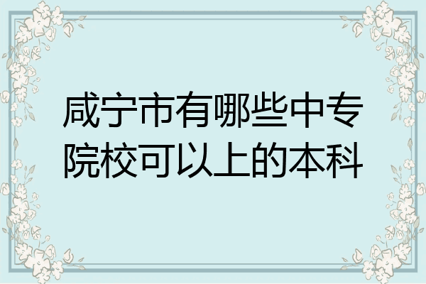 咸宁市有哪些中专院校可以上的本科