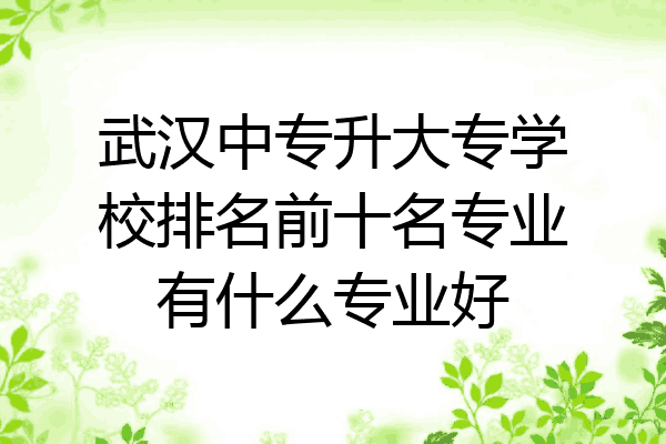 武汉中专升大专学校排名前十名专业有什么专业好