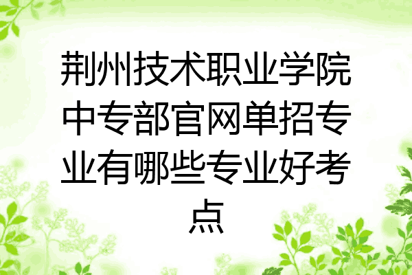 荆州技术职业学院中专部官网单招专业有哪些专业好考点
