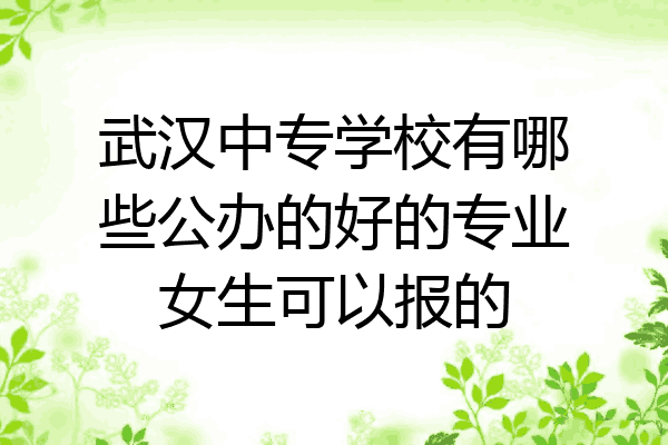 武汉中专学校有哪些公办的好的专业女生可以报的