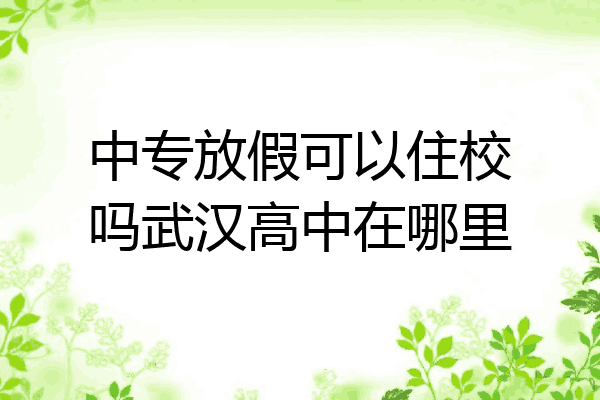 中专放假可以住校吗武汉高中在哪里
