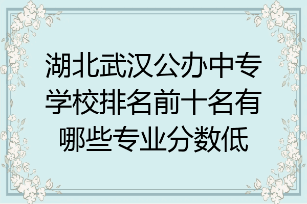 湖北武汉公办中专学校排名前十名有哪些专业分数低