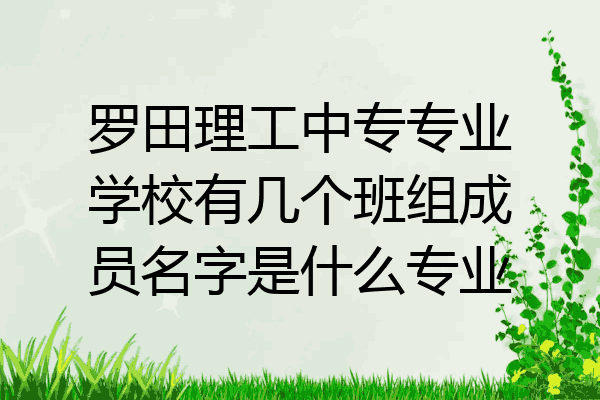 罗田理工中专专业学校有几个班组成员名字是什么专业