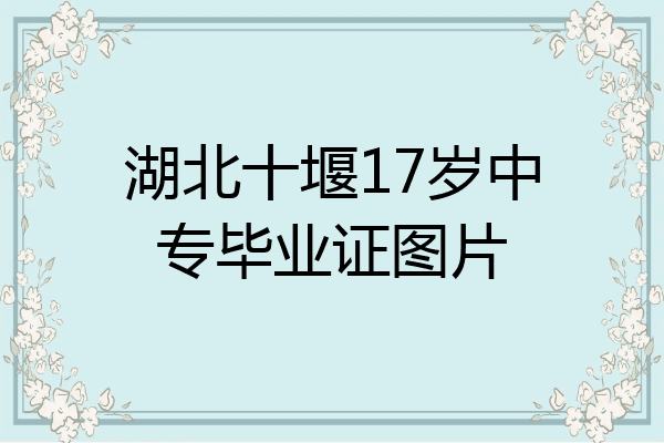 湖北十堰17岁中专毕业证图片