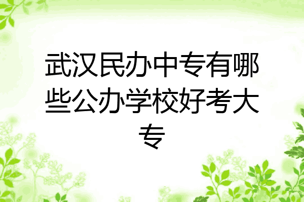 武汉民办中专有哪些公办学校好考大专