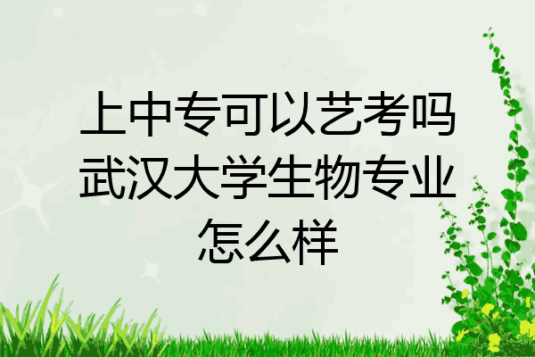 上中专可以艺考吗武汉大学生物专业怎么样