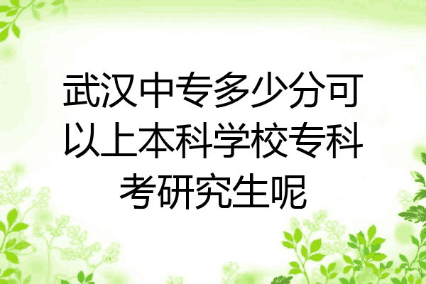 武汉中专多少分可以上本科学校专科考研究生呢