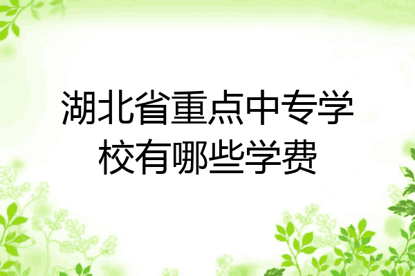 湖北省重点中专学校有哪些学费