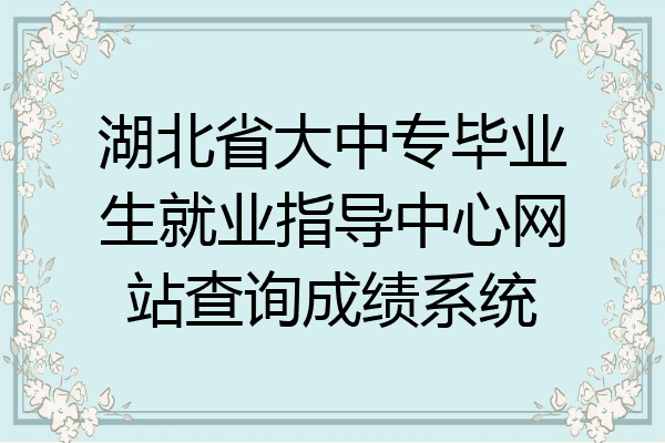 湖北省大中专毕业生就业指导中心网站查询成绩系统