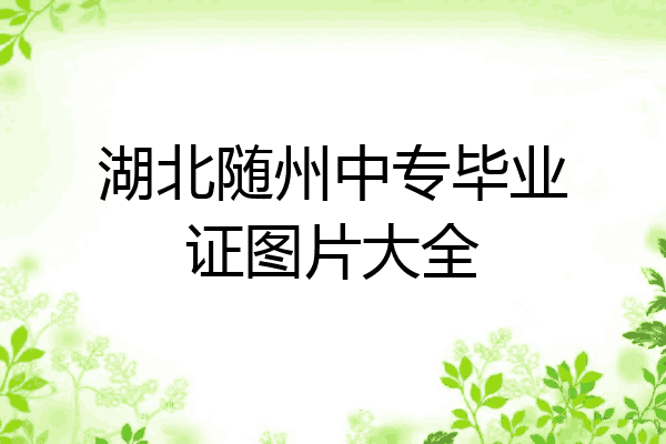 湖北随州中专毕业证图片大全