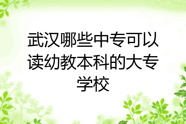武汉哪些中专可以读幼教本科的大专学校