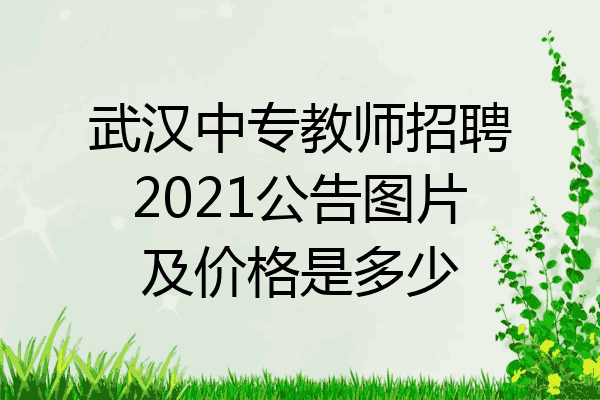 武汉中专教师招聘2021公告图片及价格是多少