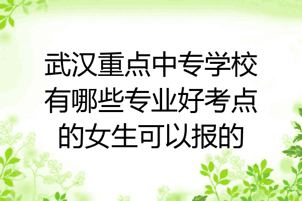 武汉重点中专学校有哪些专业好考点的女生可以报的