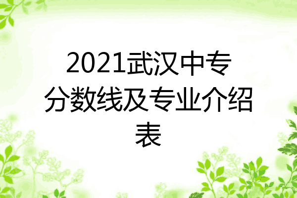 2021武汉中专分数线及专业介绍表