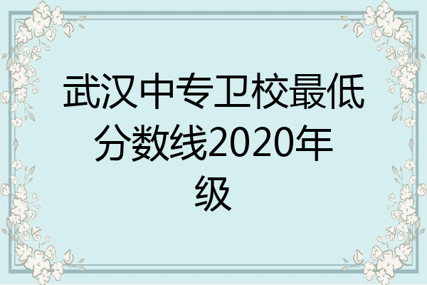 武汉中专卫校最低分数线2020年级