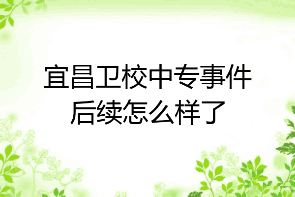 宜昌卫校中专事件后续怎么样了