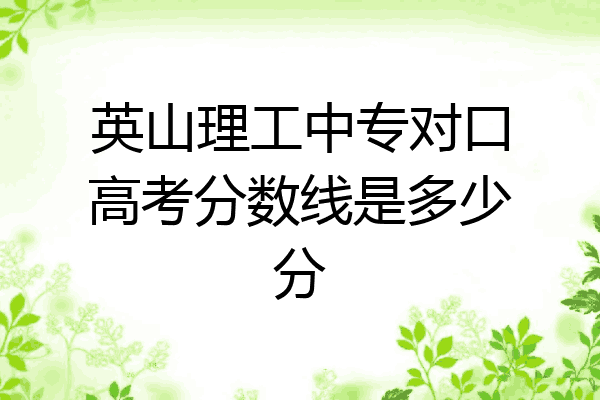 英山理工中专对口高考分数线是多少分
