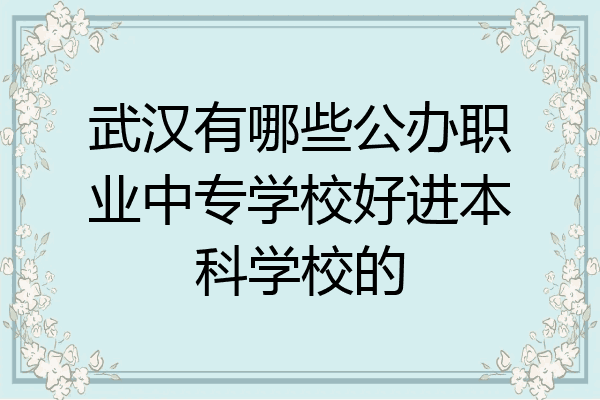 武汉有哪些公办职业中专学校好进本科学校的