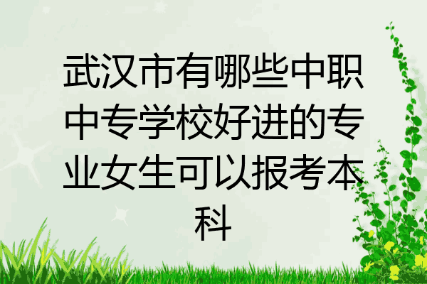 武汉市有哪些中职中专学校好进的专业女生可以报考本科