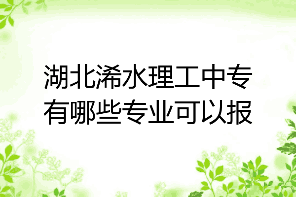 湖北浠水理工中专有哪些专业可以报