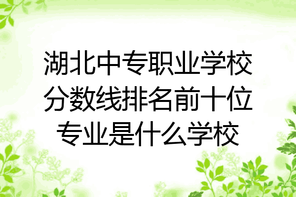 湖北中专职业学校分数线排名前十位专业是什么学校