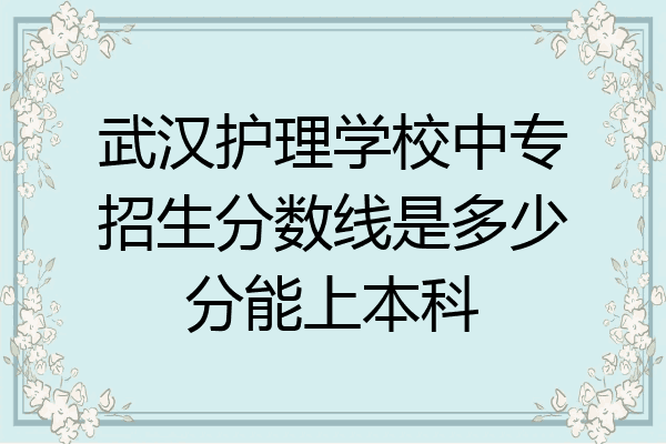 武汉护理学校中专招生分数线是多少分能上本科