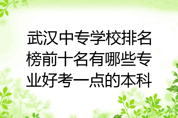 武汉中专学校排名榜前十名有哪些专业好考一点的本科