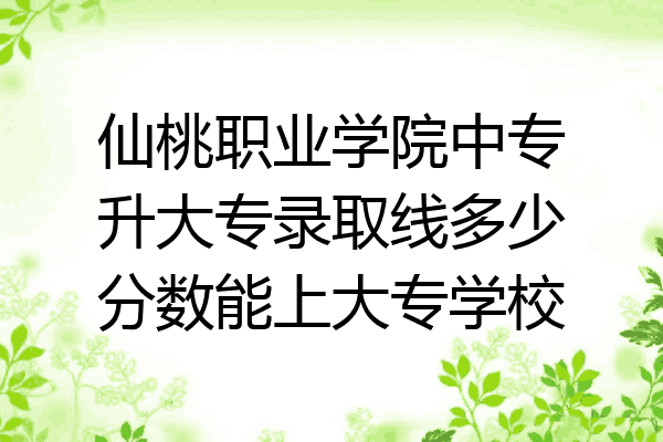 仙桃职业学院中专升大专录取线多少分数能上大专学校