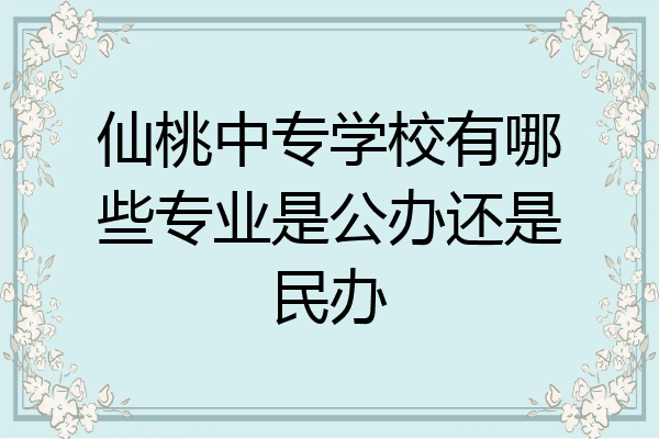 仙桃中专学校有哪些专业是公办还是民办