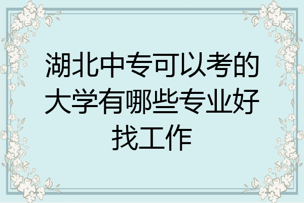 湖北中专可以考的大学有哪些专业好找工作